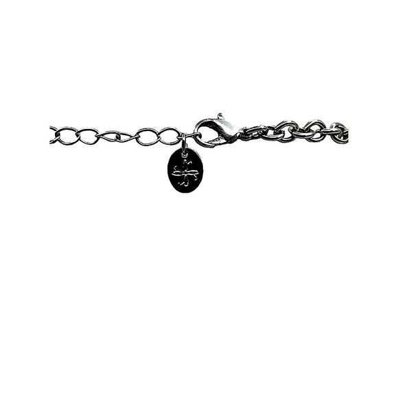 Blue Faceted Necklace & Bangle Set Geometric Design Silver-Tone Chain. N71 - Picture 12 of 12